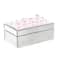 8" x 5" x 4.5" Silver Glass Mirrored Decorative Jewelry Box with Pink Bubble Textured Balls